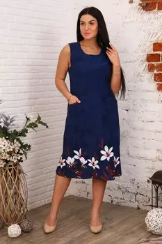 Платье трикотажное Бургунди (синее)