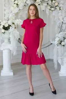 Платье трикотажное Чейси (малиновое)
