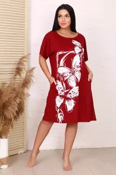 Платье трикотажное Далья (бордовое)