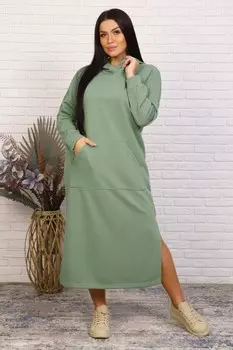 Платье трикотажное Далийя (оливковое)