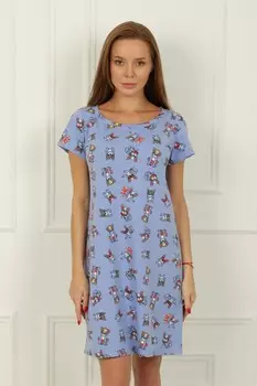 Платье трикотажное Дарья (голубое)