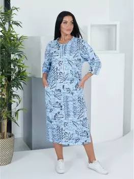 Платье трикотажное Дарина (небесное)