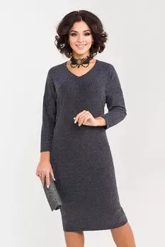 Платье трикотажное Делисия (серо-синее)