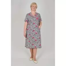 Платье трикотажное Дериан (серо-розовое)