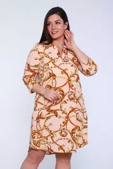 Платье трикотажное Джакалин (персиковое)