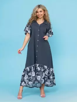 Платье трикотажное Джамиля (серое) рр