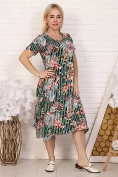 Платье трикотажное Джасти (хаки)