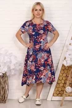 Платье трикотажное Джасти (синее)