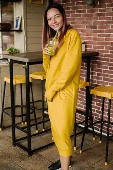 Платье трикотажное Джемис (горчичное)