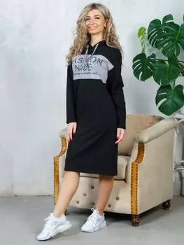 Платье трикотажное Джемма (черное)