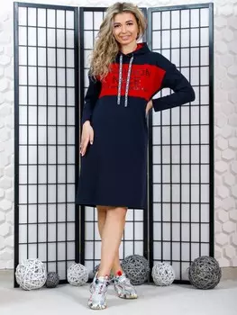 Платье трикотажное Джемма (темно-синее)