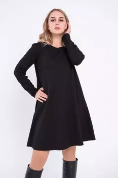 Платье трикотажное Джерси (черное)