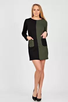Платье трикотажное Джинетта (хаки)