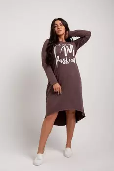 Платье трикотажное Евдокия (коричневое) рр