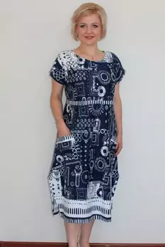 Платье трикотажное Фелики (синее)
