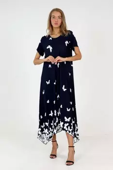 Платье трикотажное Флорен (синее)