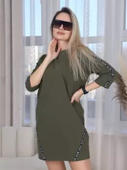 Платье трикотажное Флоренси (хаки)