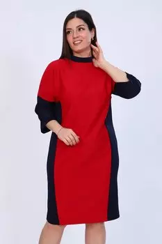 Платье трикотажное Гения (красно-синее)