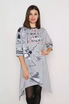 Платье трикотажное Геометрия (серое)