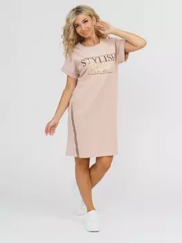 Платье трикотажное Гермарина (бежевое)