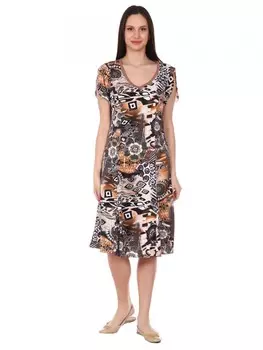 Платье трикотажное Глориана (коричневое)