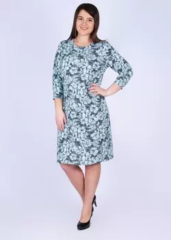 Платье трикотажное Глория (серо-зеленое)