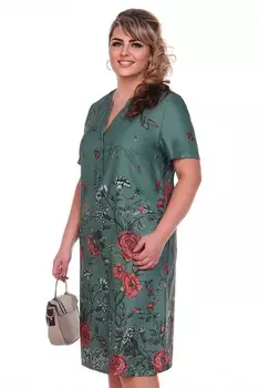 Платье трикотажное Грета (оливковое) рр