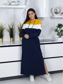 Платье трикотажное Хадижа (горчица) рр