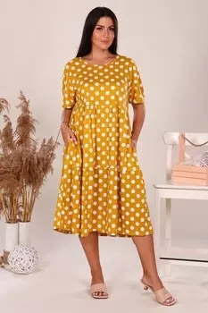 Платье трикотажное Хейлин (горчичное)