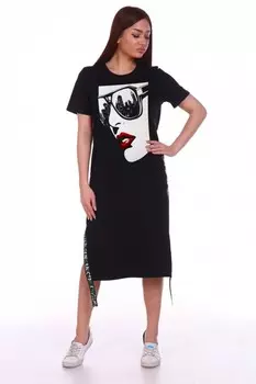 Платье трикотажное Хелен (черное)