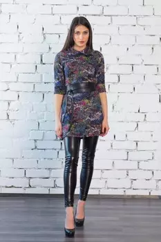 Платье трикотажное Хеллен (серо-желтое)