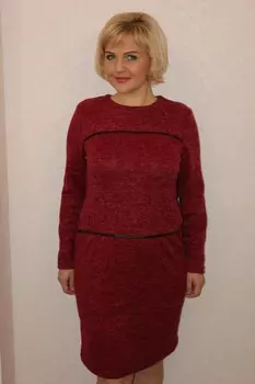 Платье трикотажное Хлоя (бордовое) рр