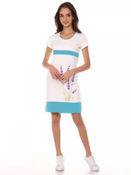 Платье трикотажное Икебана (голубое)