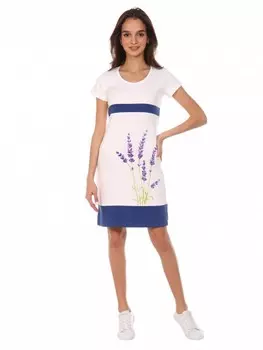 Платье трикотажное Икебана (индиго)