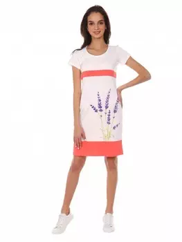 Платье трикотажное Икебана (коралловое)