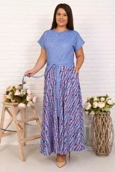 Платье трикотажное Илария (голубое)