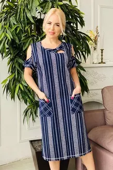 Платье трикотажное Илона (синее)