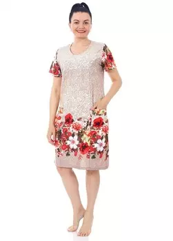 Платье трикотажное Инесса (бежевое) рр