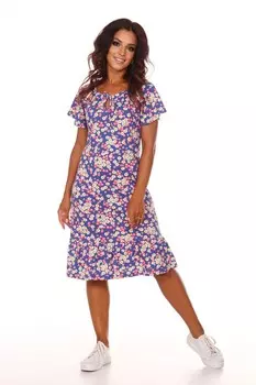 Платье трикотажное Итлина (розовые ромашки)