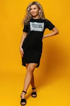 Платье трикотажное Ивона (черное)