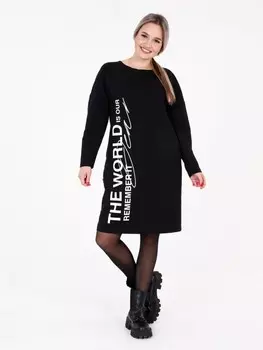 Платье трикотажное Эффект (черное)