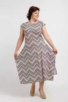 Платье трикотажное Эльга (бежевое)