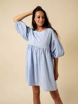 Платье трикотажное Эма (голубое)