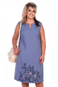 Платье трикотажное Эмели (джинс)