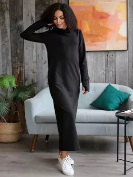 Платье трикотажное Эрнестина (черное) от