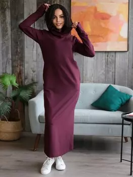 Платье трикотажное Эрнестина (винное) рр