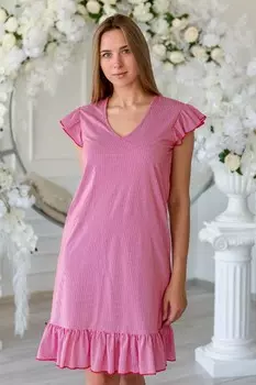 Платье трикотажное Эшель (красно-белые полосы)