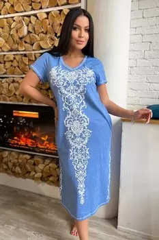 Платье трикотажное Эванти (джинсовое) рр