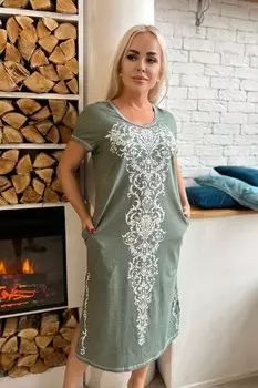 Платье трикотажное Эванти (хаки) рр