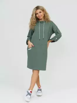 Платье трикотажное Юния (хаки)